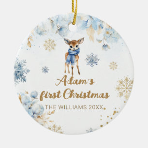 Décoration En Céramique Baby Christmas Deer Photo personnalisée