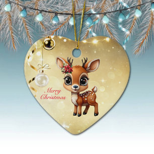 Décoration En Céramique Baby Deer, Faun, Doe, Reindeer 🦌 🎄 Joyeux Noël