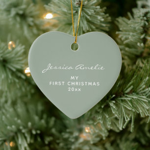 Décoration En Céramique Baby First Christmas 2024 Photo personnalisée