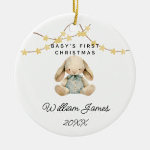 Décoration En Céramique Baby First Christmas Animal mignon Bébé Garçon Rab