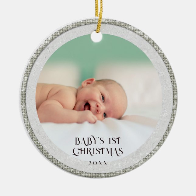 Décoration En Céramique Baby First Christmas Rhinestones Tree Snowflakes (Devant)