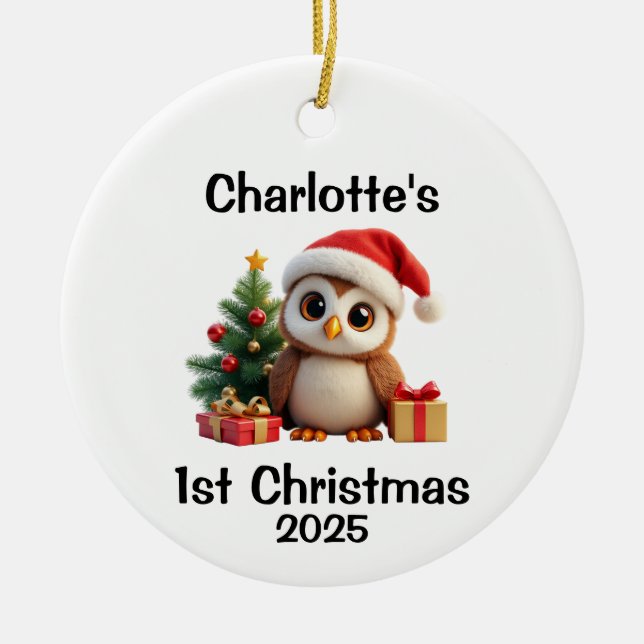 Décoration En Céramique Baby Owl Christmas (Devant)