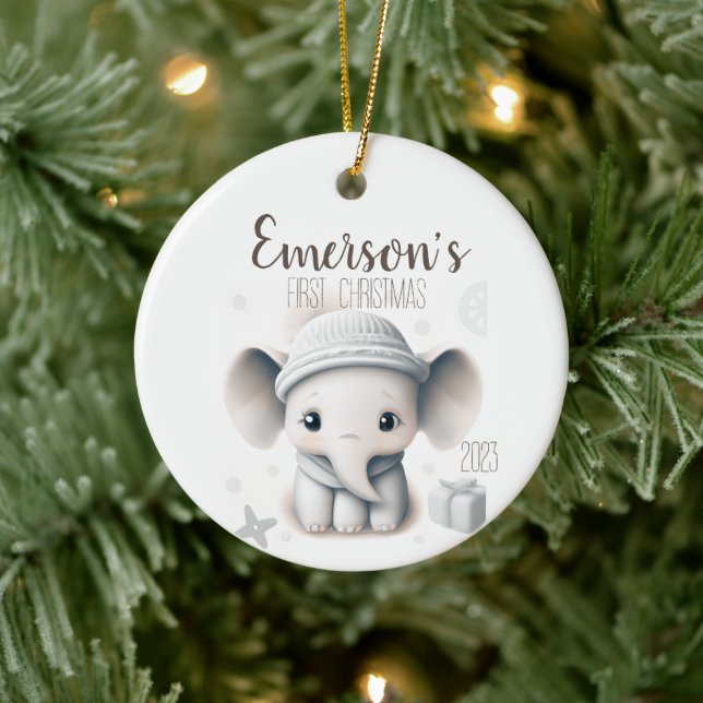 Décoration En Céramique Baby personnalisé premier Noël (Arbre)