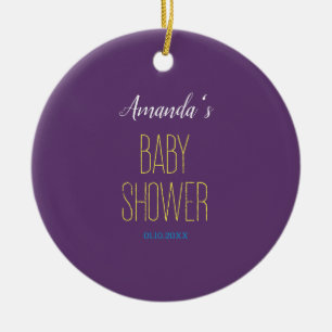 Décoration En Céramique Baby shower minimaliste moderne jaune Indigo clair