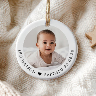 Décoration En Céramique Baby's Baptism Photo Keepsake