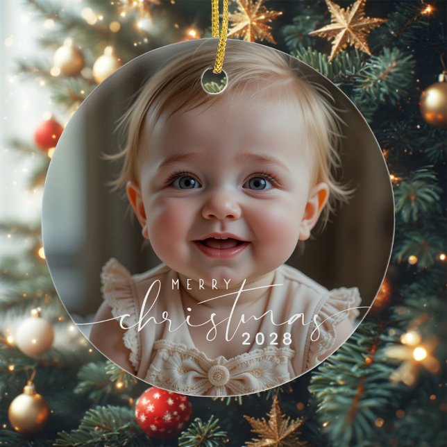 Décoration En Céramique Baby's photo Merry Christmas Modern (Créateur téléchargé)