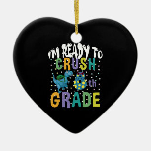 Décoration En Céramique Back to School I'm Ready To Crush 8e Grade Dino