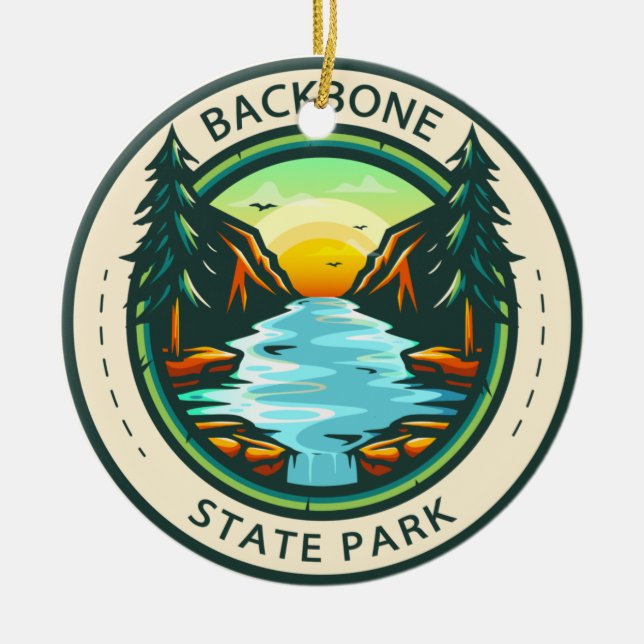 Décoration En Céramique Backbone State Park Badge Iowa (Devant)