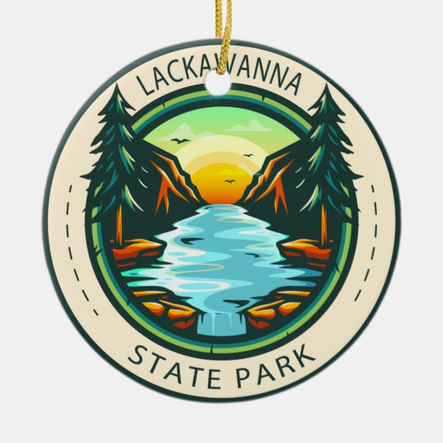 Décoration En Céramique Badge Lackawanna State Park Pennsylvania (Devant)