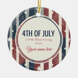 Décoration En Céramique Badge patriotique vintage américain du 4 juillet