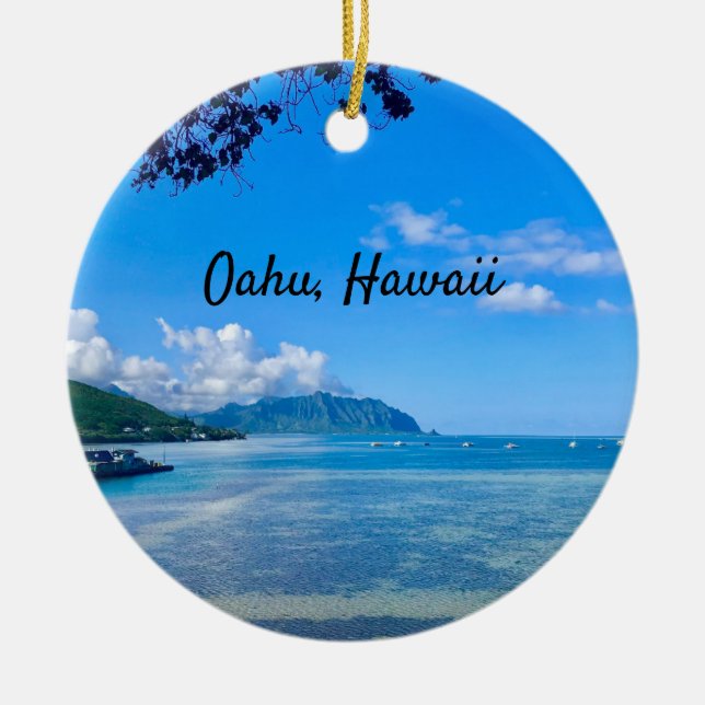 Décoration En Céramique Baie de Kaneohe, Oahu (Devant)