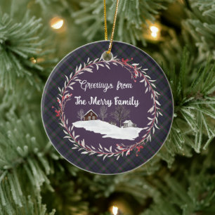 Décoration En Céramique Baird Patiné Tartan écossais