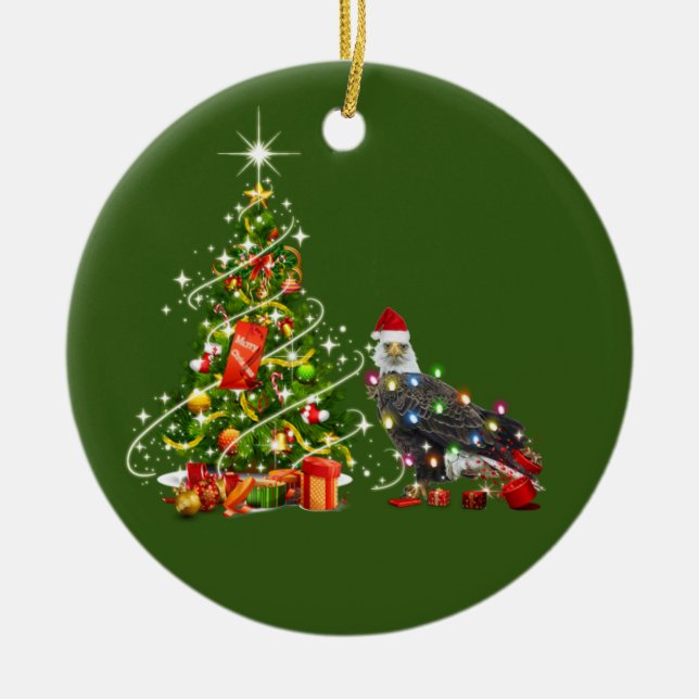 Décoration En Céramique BALD EAGLE avec Casquette Scafe Noël (Devant)