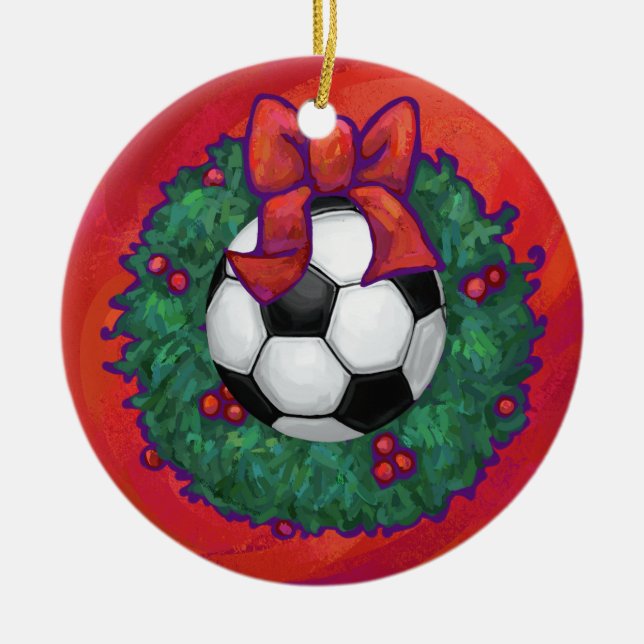 Décoration En Céramique Balle de football Noël (Devant)