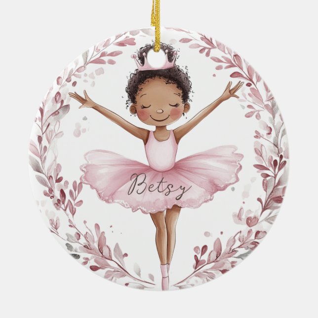 Décoration En Céramique Ballerina américaine africaine (Dos)