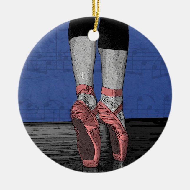 Décoration En Céramique Ballerina en Chaussures Pointe Rose (Devant)