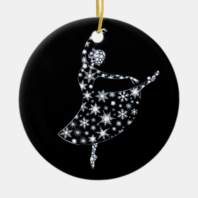 Décoration En Céramique Ballerina Snowflake Ballet Costume de danse hivern (Devant)