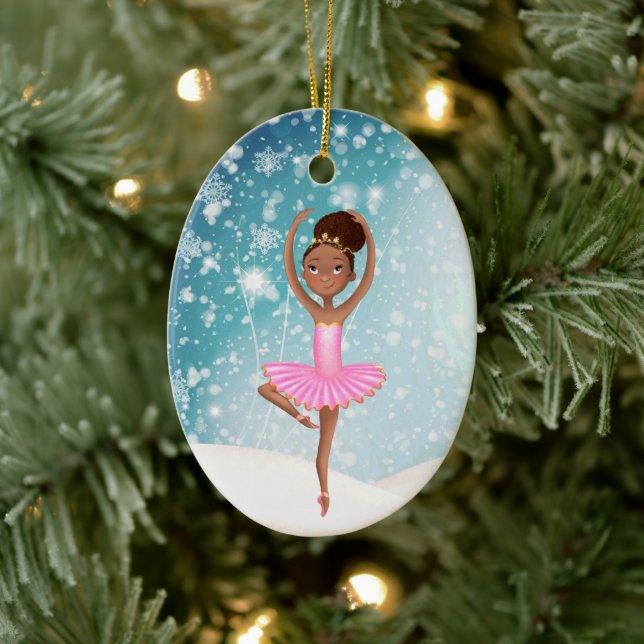 Décoration En Céramique Ballerina Winter Snow Holiday Ballet Noël (Arbre)