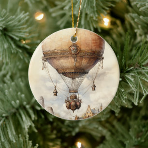 Décoration En Céramique Ballon à air chaud à vapeur vintage