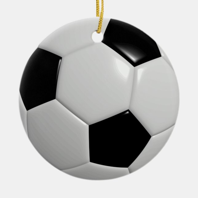 Décoration En Céramique Ballon de foot | Noir (Devant)