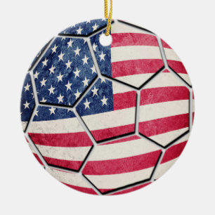 Décoration En Céramique Ballon de football fier de drapeau des Etats-Unis