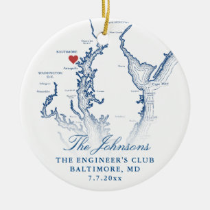 Décoration En Céramique Baltimore MD Map Marine Mariage Photo Noël