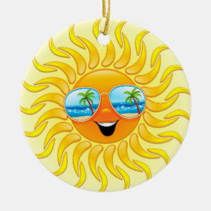 Décoration En Céramique Bande dessinée de Sun d'été avec l'ornement de