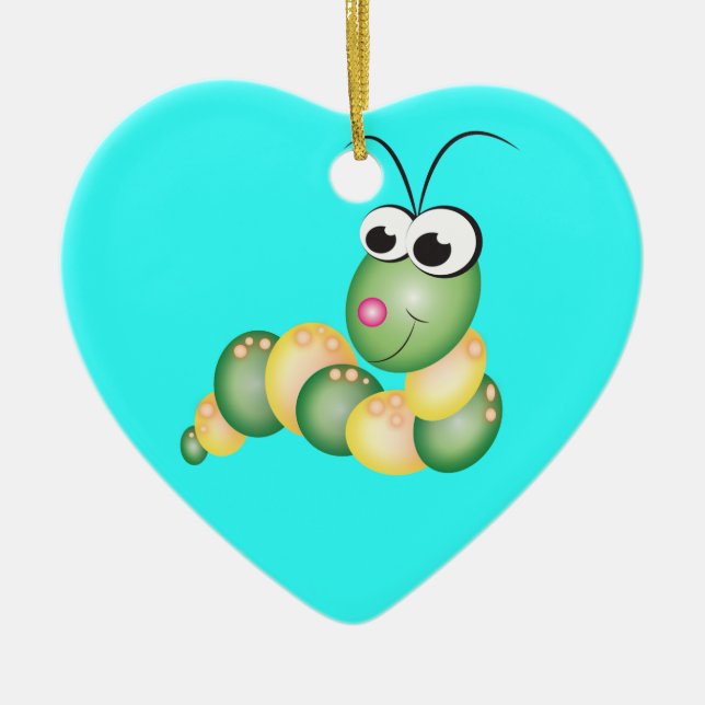 Décoration En Céramique Bande dessinée mignonne Caterpillar (Devant)