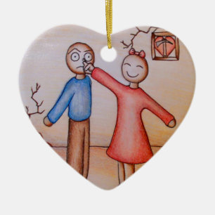 Décoration En Céramique Bande dessinée mignonne de nez de garçons de
