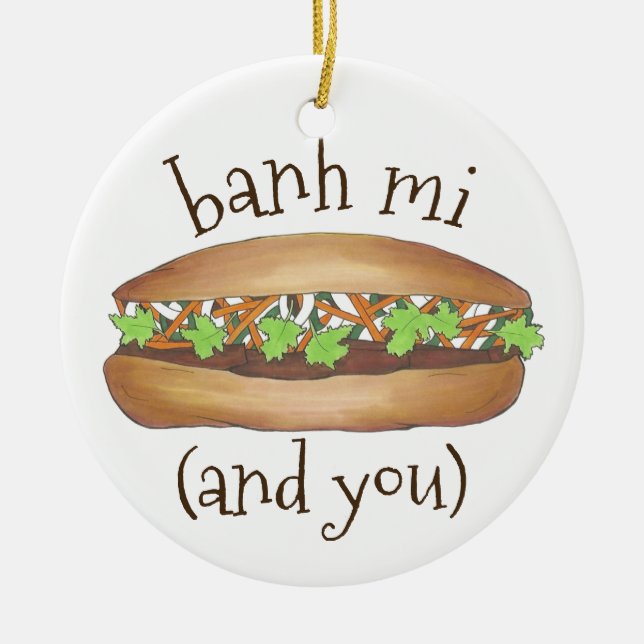 Décoration En Céramique Banh Mi et vous, sandwich vietnamien (Devant)