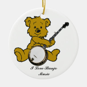 DÉCORATION EN CÉRAMIQUE BANJO BEAR ORNAMENT