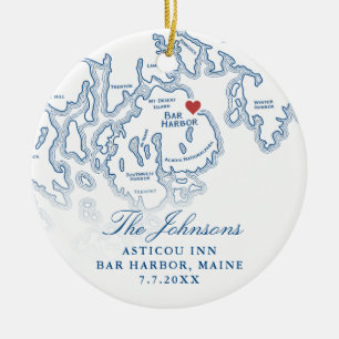 Décoration En Céramique Bar Harbour Maine Carte Mariage Photo Noël