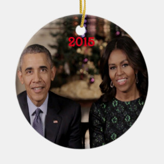 Décoration En Céramique Barack et Michelle 2015 - Ornament