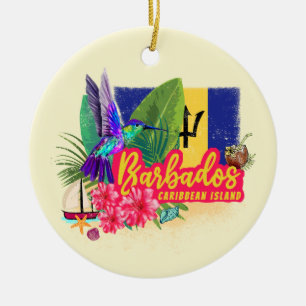 Décoration En Céramique Barbados Retro Caraïbes Vintage Island Souvenir
