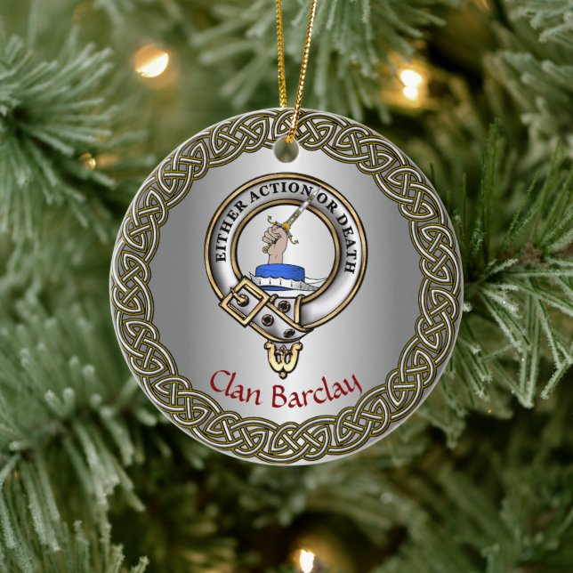 Décoration En Céramique Barclay Clan Badge/Tartan Thistle Personalized (Arbre)