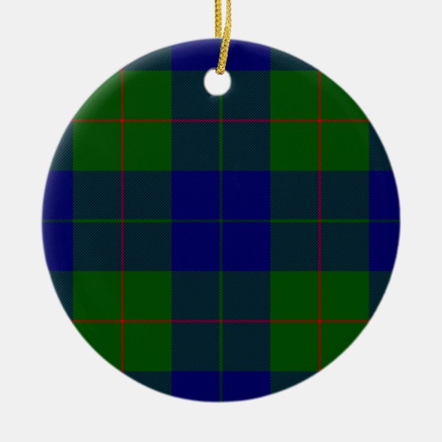 Décoration En Céramique Barclay tartan bleu vert plaid (Devant)