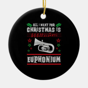 Décoration En Céramique Baritone Euphonium laide style pull de Noël