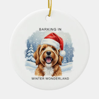 Décoration En Céramique Barking in a Winter Wonderland Dog Christmas