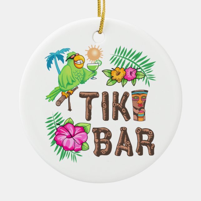 DÉCORATION EN CÉRAMIQUE BARRE TROPICALE TIKI (Devant)