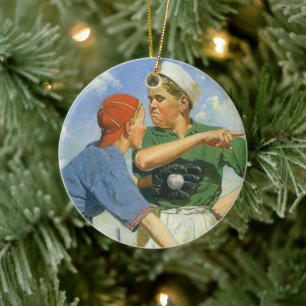 Décoration En Céramique Base-ball Vintage, Enfants, Garçons pratiquant des