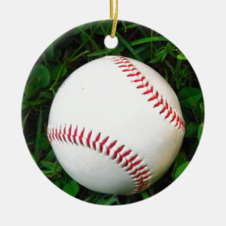 Décoration En Céramique Baseball blanc avec points rouges