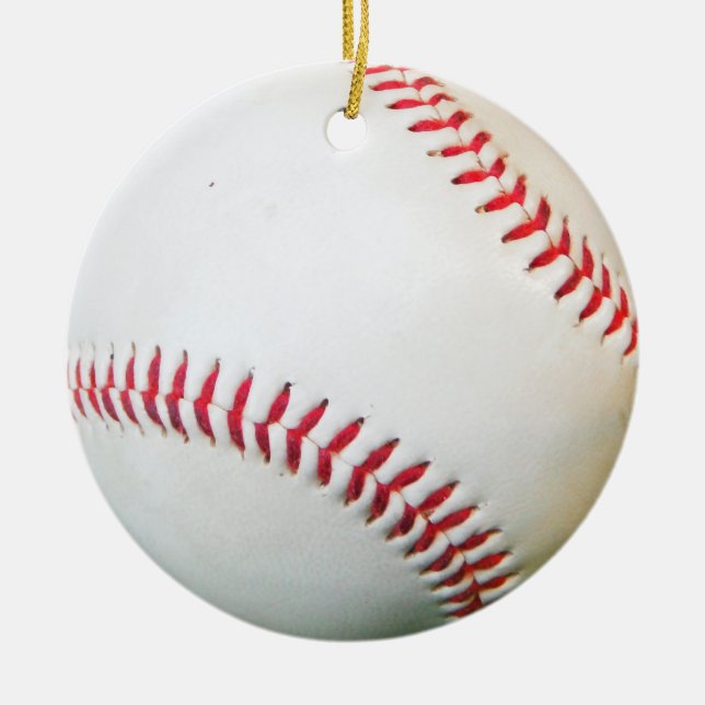 Décoration En Céramique Baseball blanc avec points rouges (Devant)