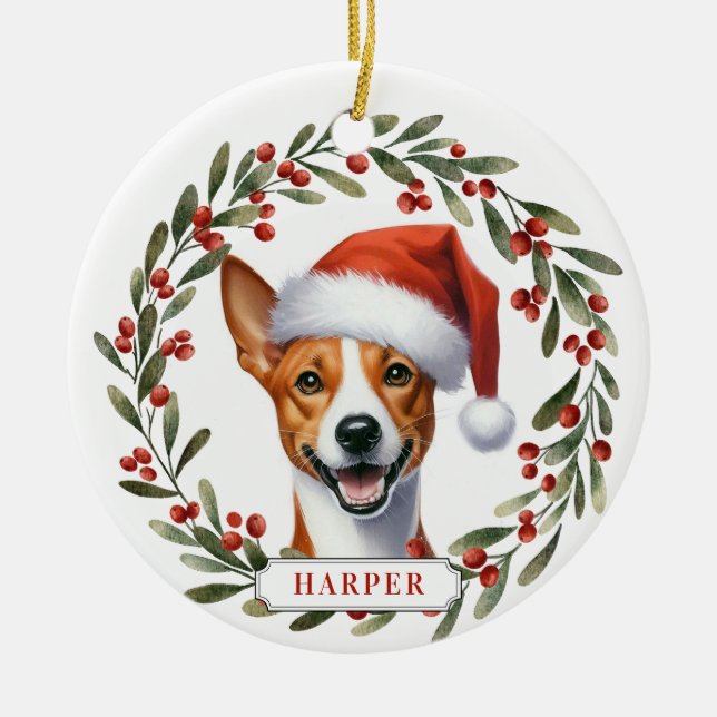 Décoration En Céramique Basenji Dog Ceramic Circle Ornament (Devant)