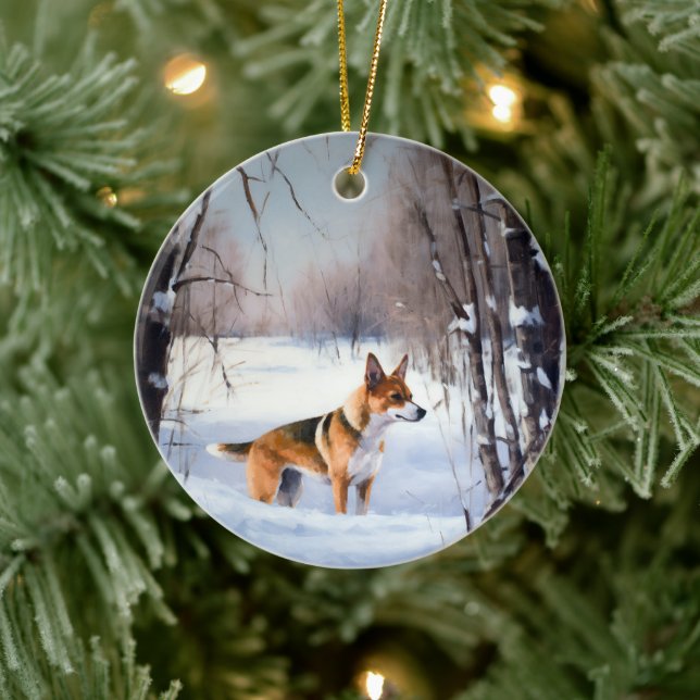 Décoration En Céramique Basenji Laisser neiger Noël (Arbre)
