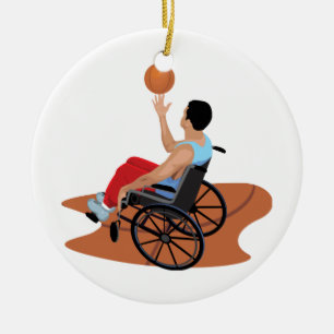 Décoration En Céramique basketball en fauteuil roulant