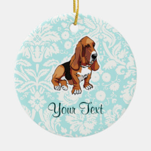 Décoration En Céramique Basset Hound; cute