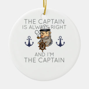 Décoration En Céramique Bateau Le Capitaine a toujours raison et je suis l