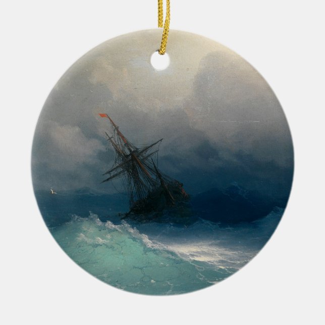 Décoration En Céramique Bateau sur les mers orageuses (Devant)