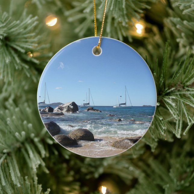 Décoration En Céramique Bateaux à voile aux bains, BVI (Arbre)