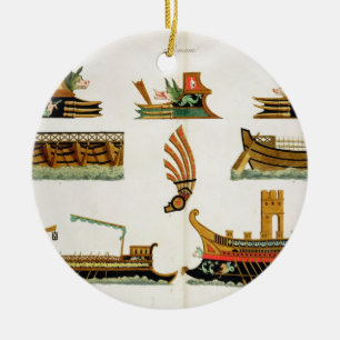 Décoration En Céramique Bateaux romains avec des détails des prête-noms,